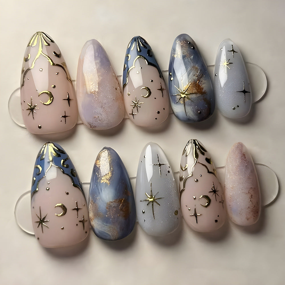 Cat Eye Star & Moon Press-On Nails