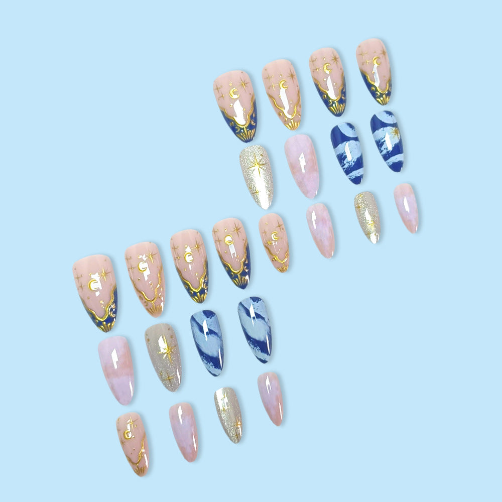 Cat Eye Star & Moon Press-On Nails