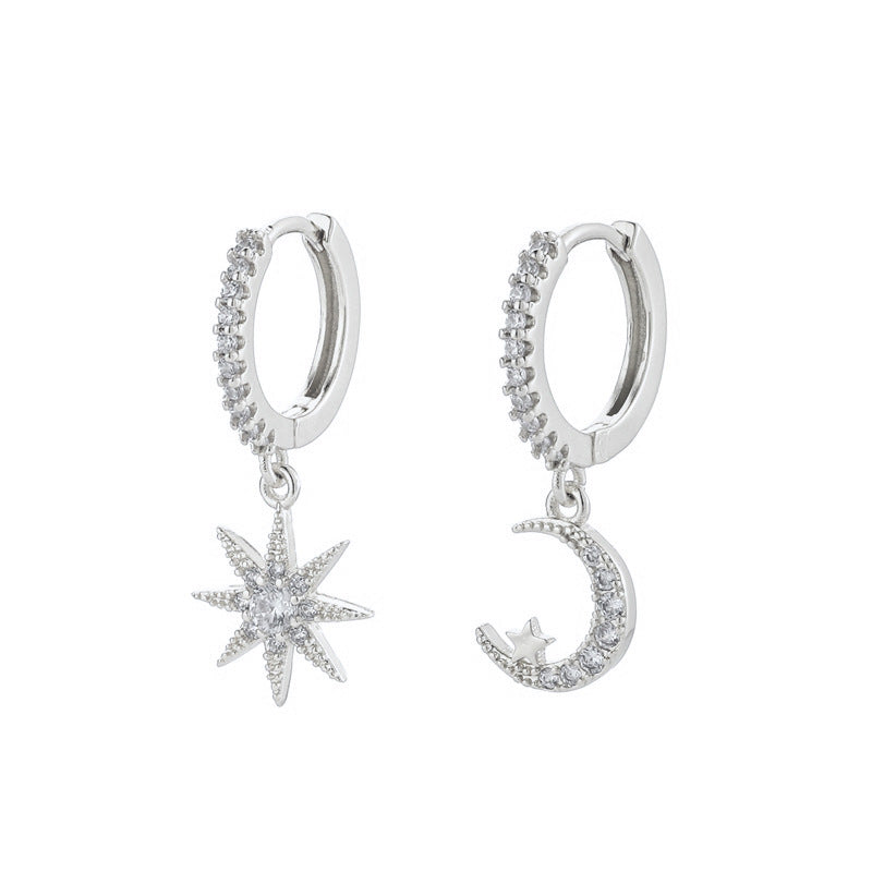Star & Moon Asymmetric Earrings