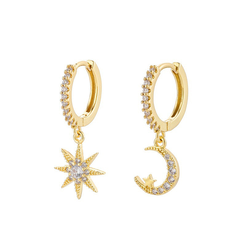Star & Moon Asymmetric Earrings
